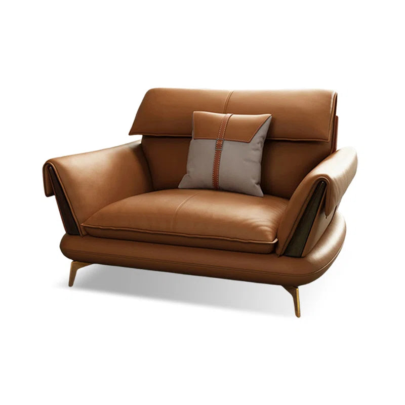 Sagar Leatherette 1 Seater Sofa In Cinnamon Brown Colour - Febonic Living