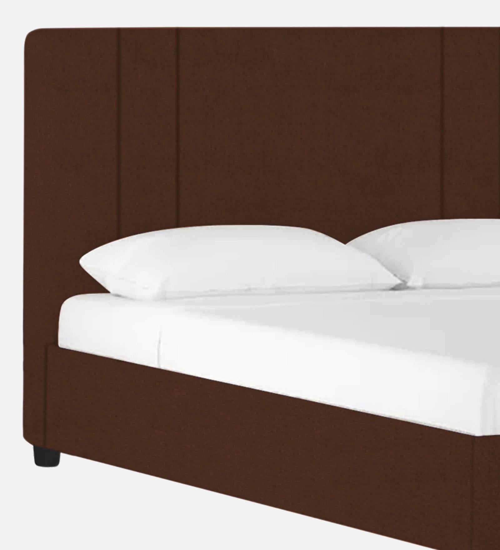 Asyra Fabric King Size Bed in Chocolate Brown Colour With Storage