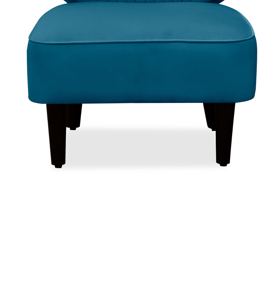 Robby Velvet Slipper Chair In Aqua Blue Colour - Febonic Living
