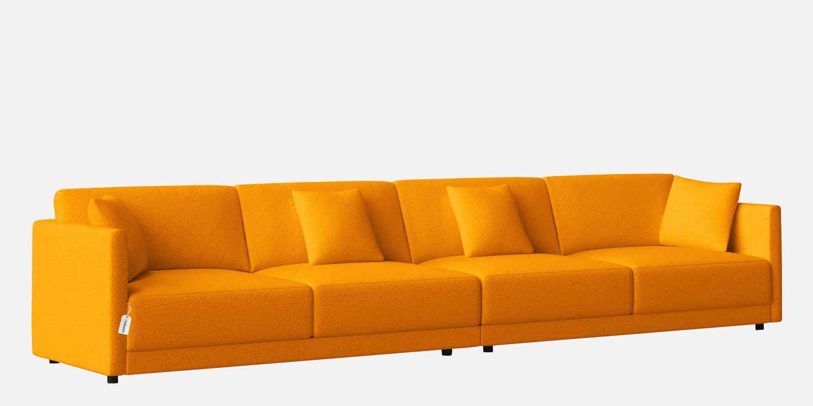 Casso Velvet 4 Seater Sofa in Saffron yellow Colour