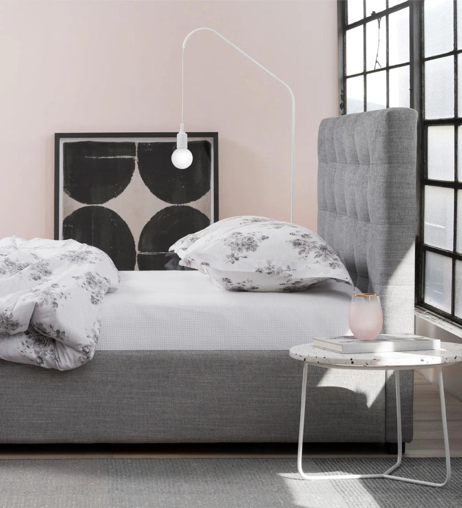 Muddy  Upholstered Fabric King Size Bed - Charcoal Grey by Febonic Living