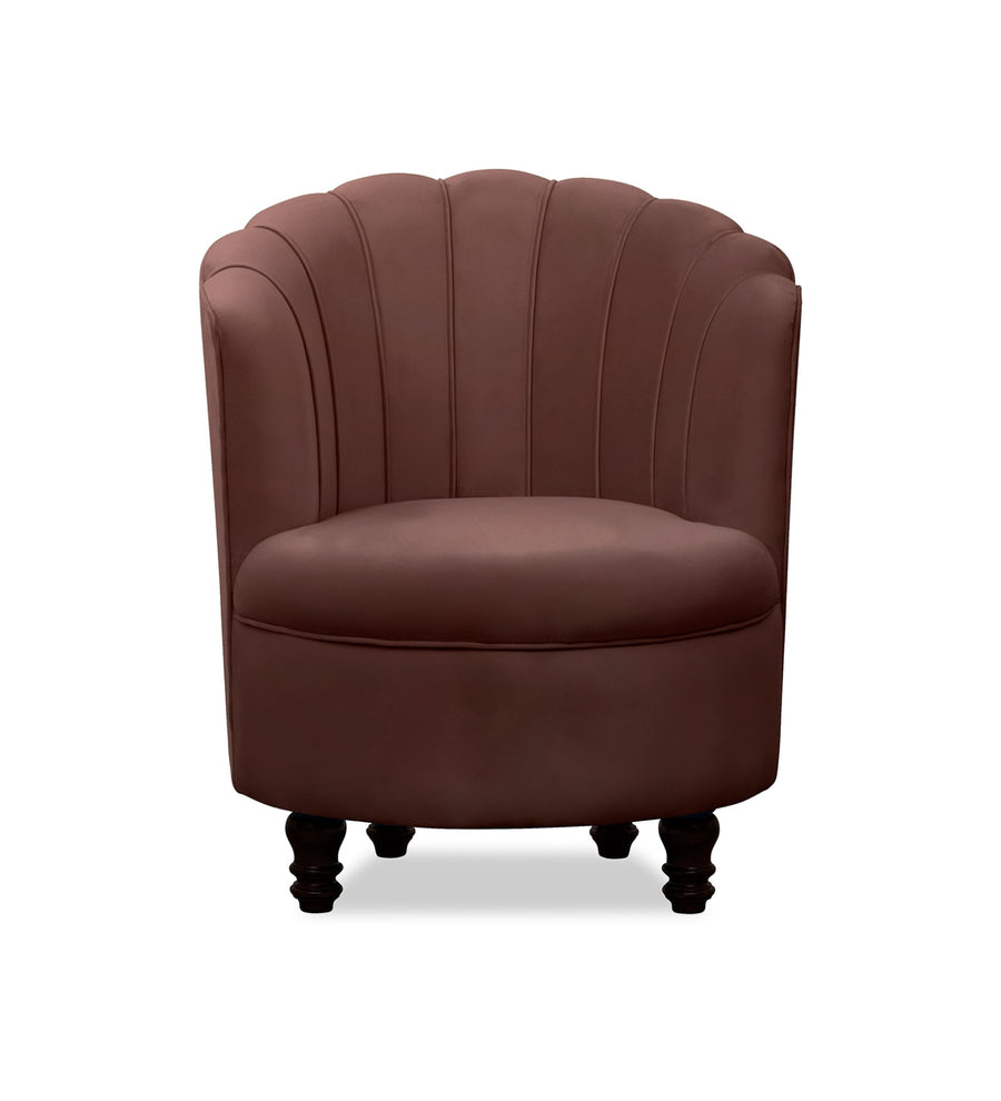Clark Velvet Slipper Chair In Mocha Brown Colour - Febonic Living