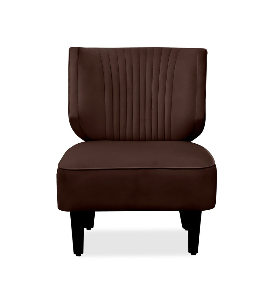 Robby Velvet Slipper Chair In Mocha Brown Colour - Febonic Living