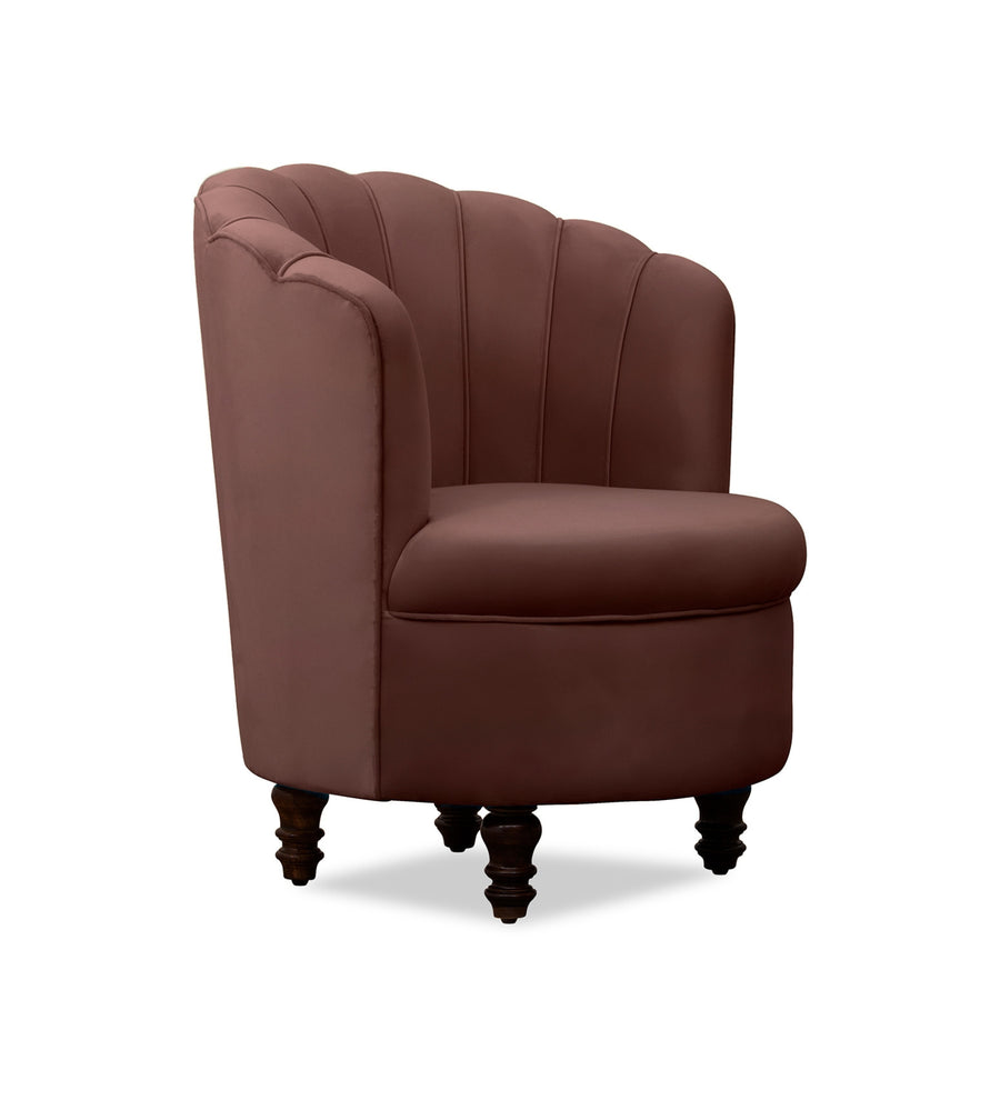 Clark Velvet Slipper Chair In Mocha Brown Colour - Febonic Living