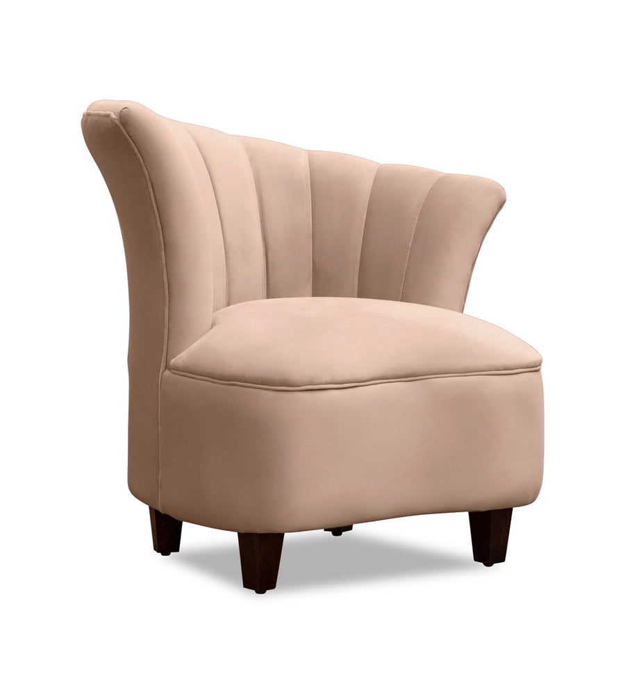 Davo Velvet Slipper Chair In Camel Beige Colour - Febonic Living