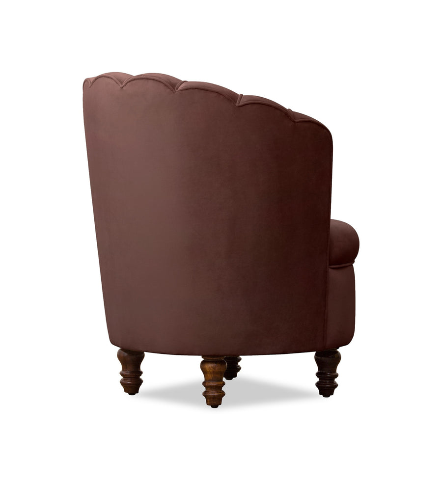 Clark Velvet Slipper Chair In Mocha Brown Colour - Febonic Living