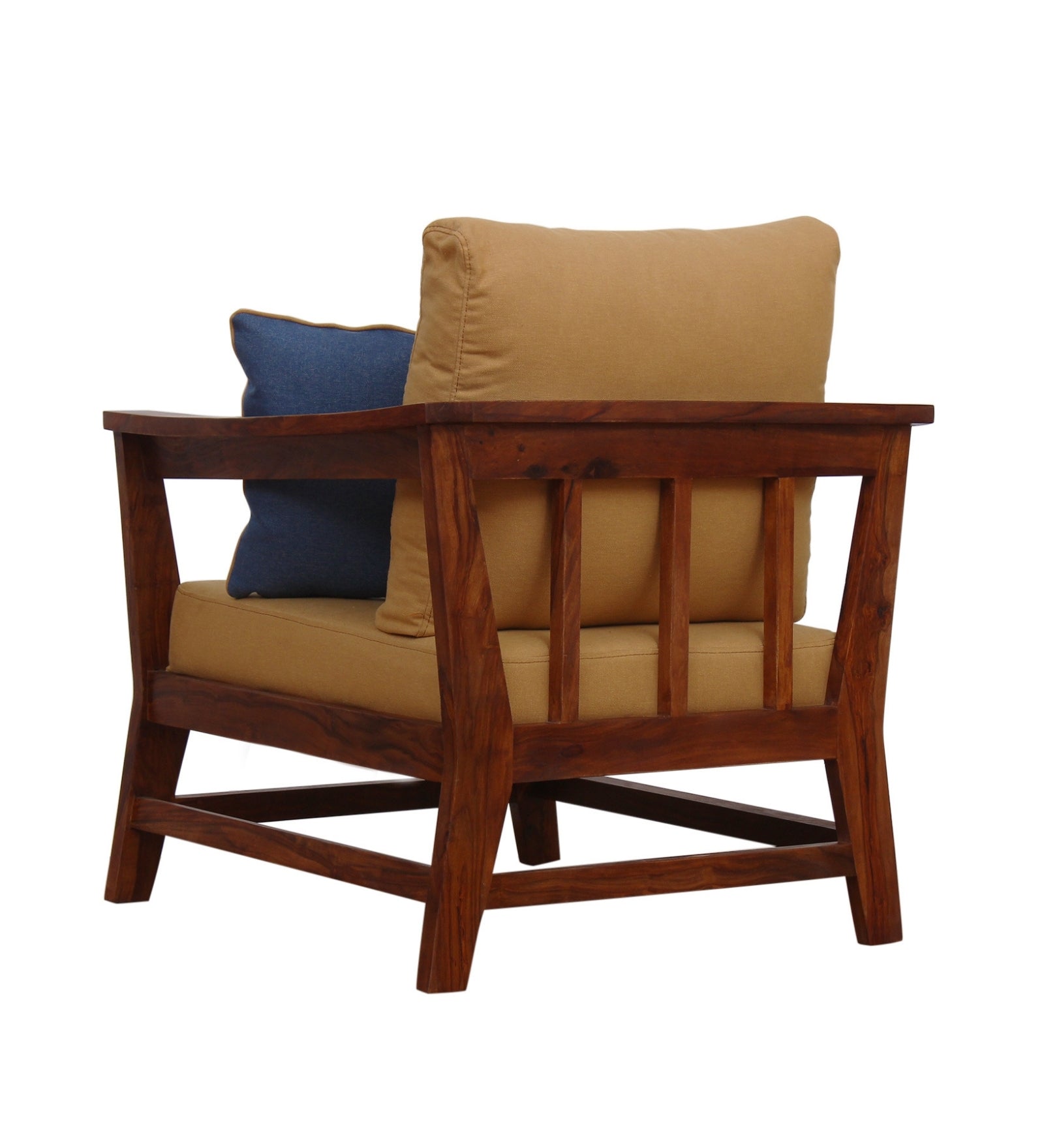 Fuju Neem Wood Arm Chair in Dark Walnut Finish