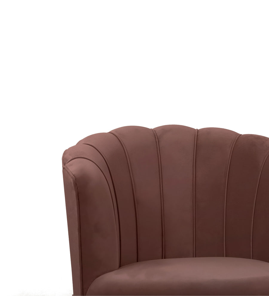 Clark Velvet Slipper Chair In Mocha Brown Colour - Febonic Living