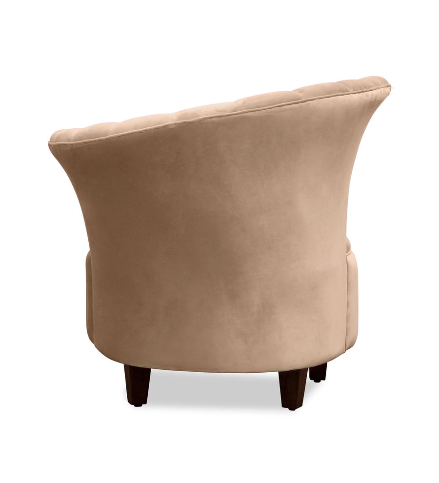 Davo Velvet Slipper Chair In Camel Beige Colour - Febonic Living