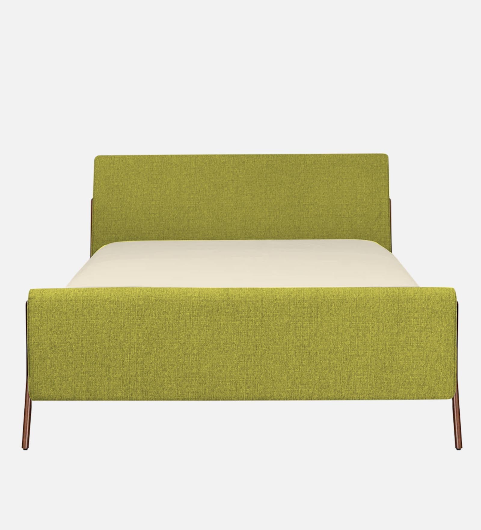 Catla Fabric Queen Size Bed In Parrot Green Colour