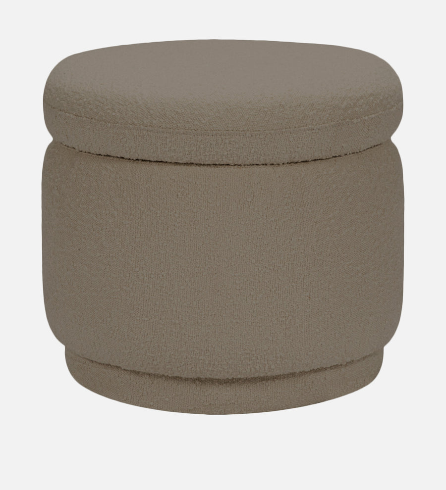 Noki Boucle Fabric Ottoman In Cement Beige Colour With Storage - Febonic Living