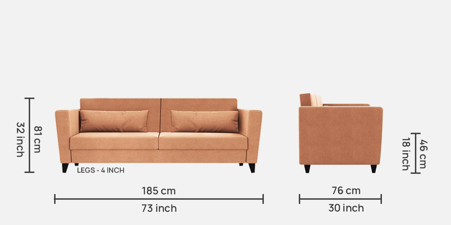 Tokyo Fabric 3 Seater Sofa In Cosmic Beige Colour - Febonic Living
