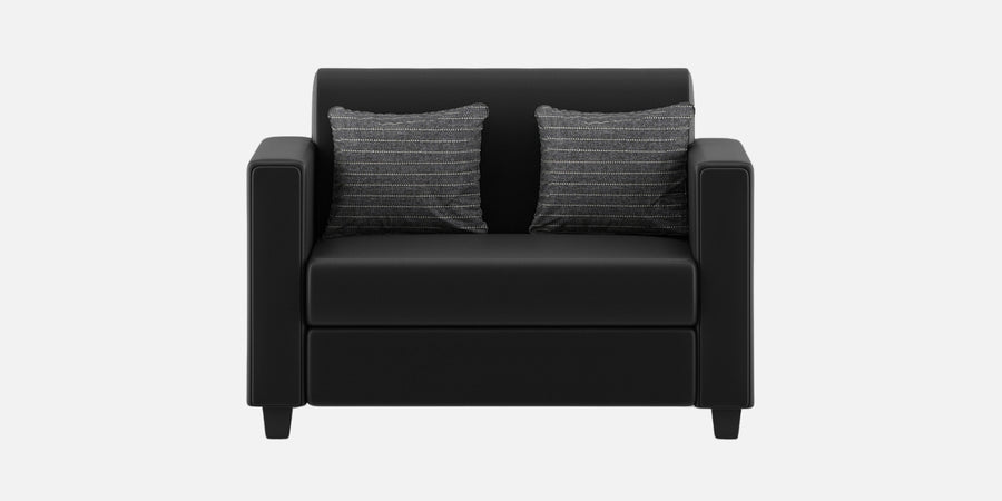 Baley Leatherette 2 Seater Sofa In Dark Black Colour - Febonic Living