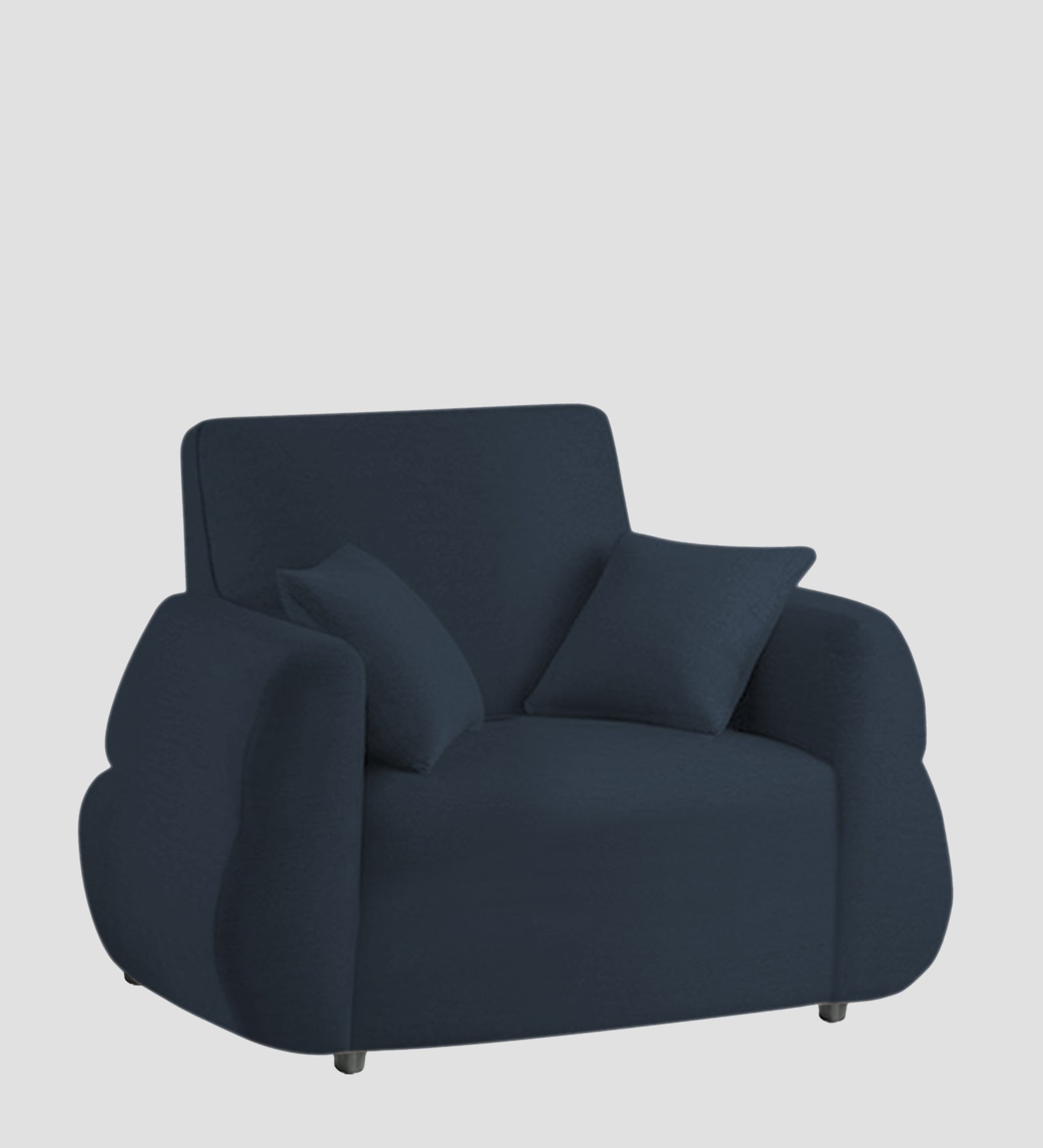 Jack Fabric 1 Seater Sofa In  Denim Blue Colour - Febonic Living