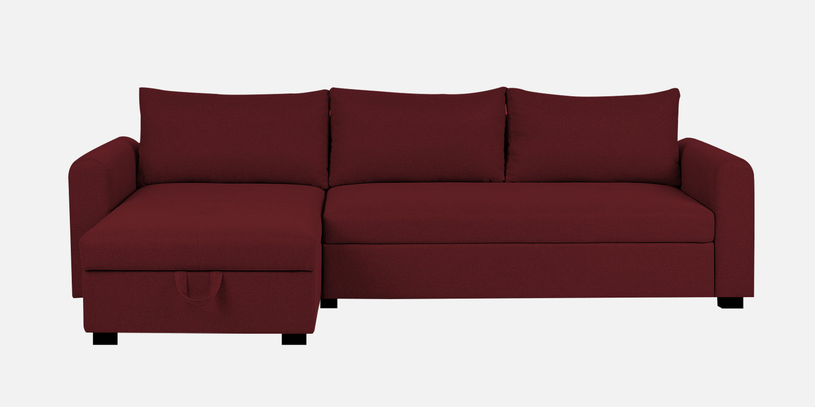 Sigma Fabric RHS Sectional Sofa (3+Lounger) In Blood Maroon Colour - Febonic Living