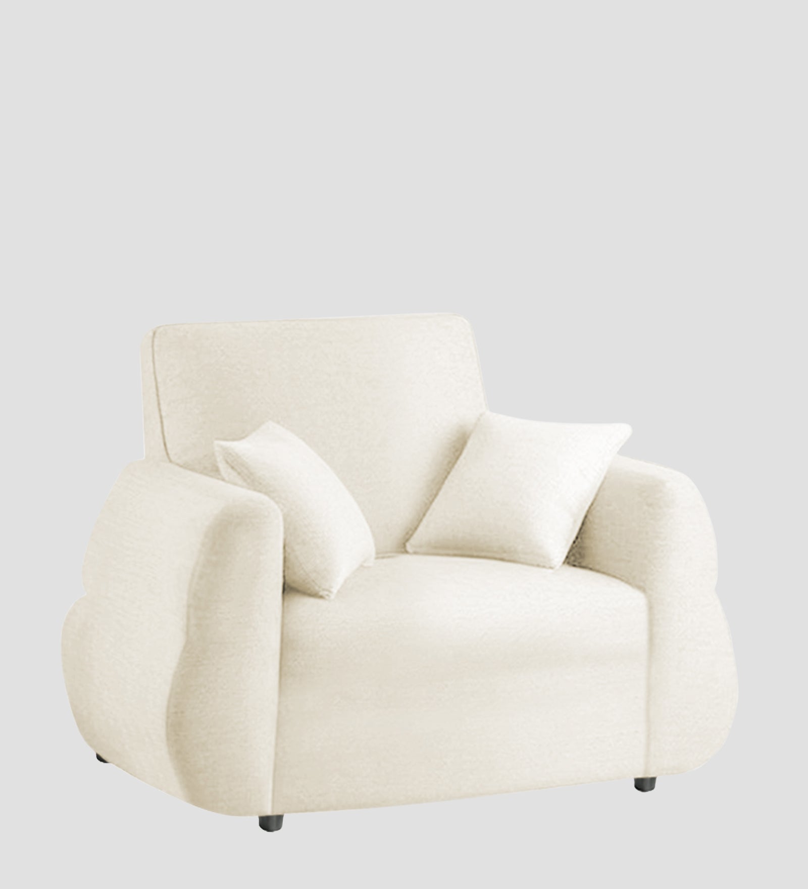 Jack Fabric 1 Seater Sofa In  Ivory Cream Colour - Febonic Living