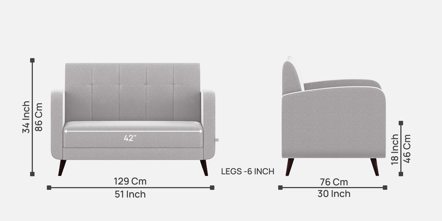 Wiki Velvet 2 Seater Sofa In Concrete Grey Colour - Febonic Living