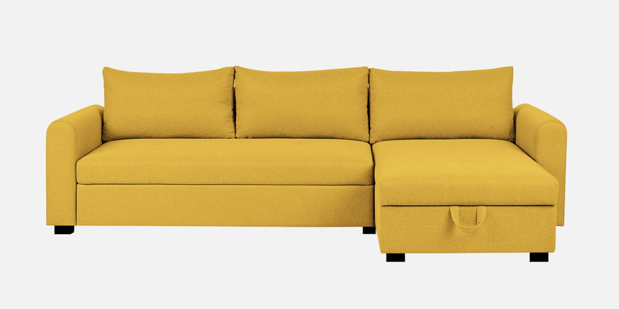 Sigma Fabric Lhs Sectional Sofa 3 Lounger In Bold Yellow Colour - Febonic Living