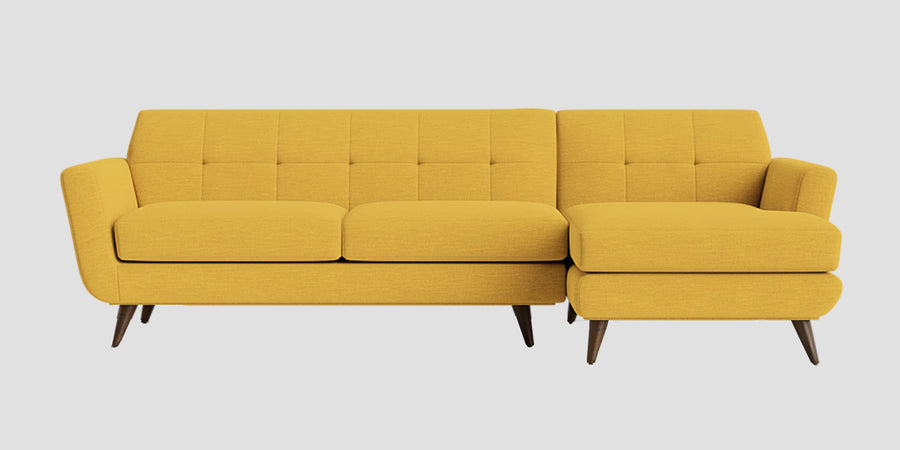 Jasmin Fabric Lhs Sectional Sofa 3 Lounger In Bold Yellow Colour - Febonic Living