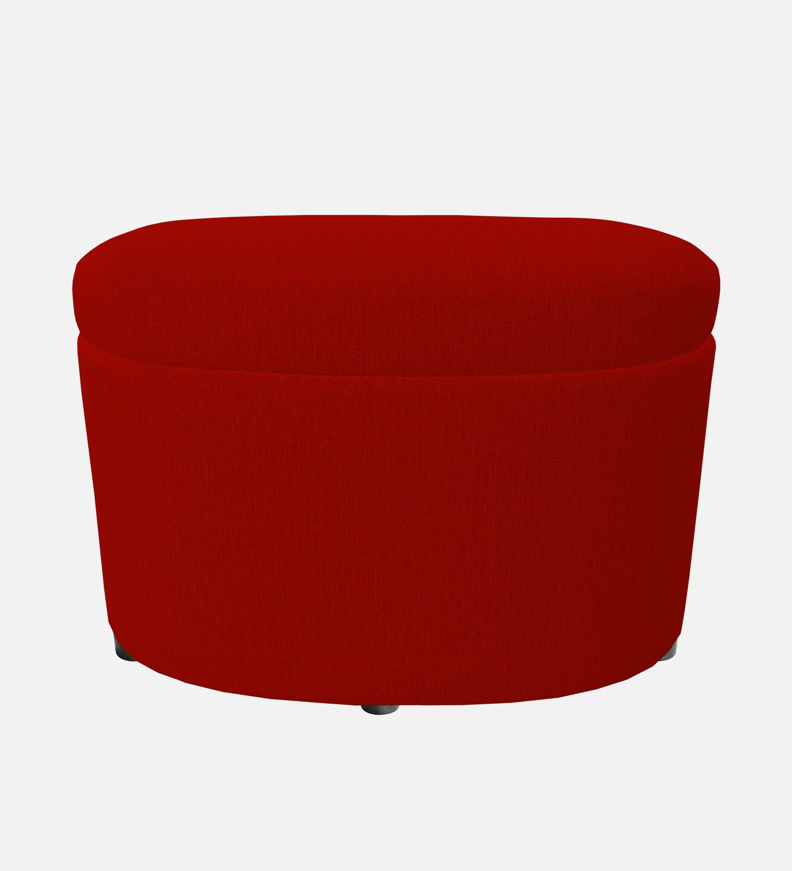 Ruggy Fabric Storage Ottoman in Ruby Red Colour