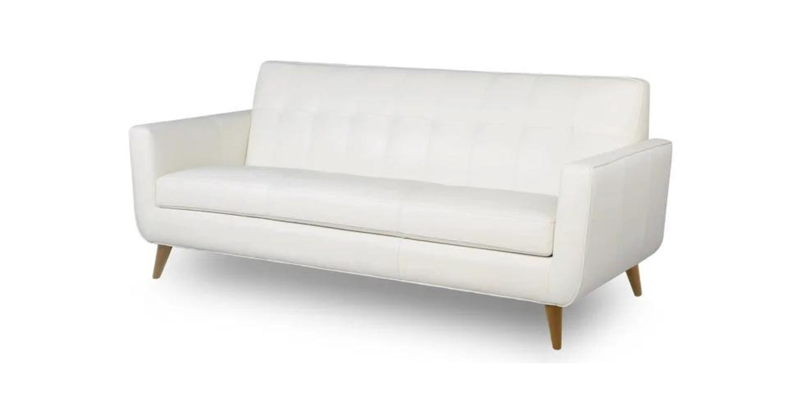 Sunny Leatherette 3 Seater Sofa in White Finish