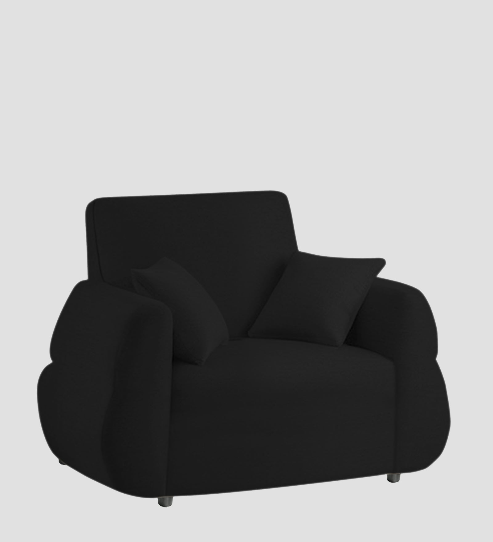 Jack Fabric 1 Seater Sofa In  Zed Black Colour - Febonic Living