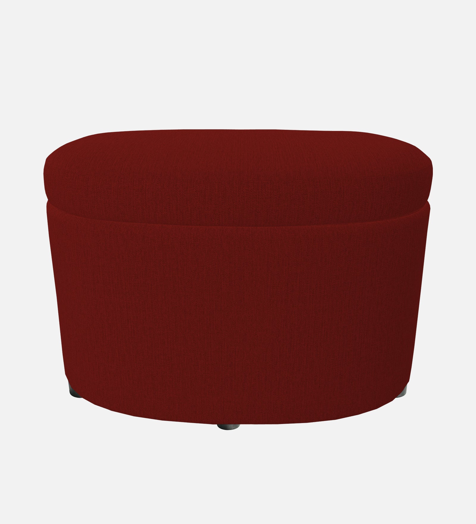 Ruggy Fabric Storage Ottoman in Blood Maroon Colour