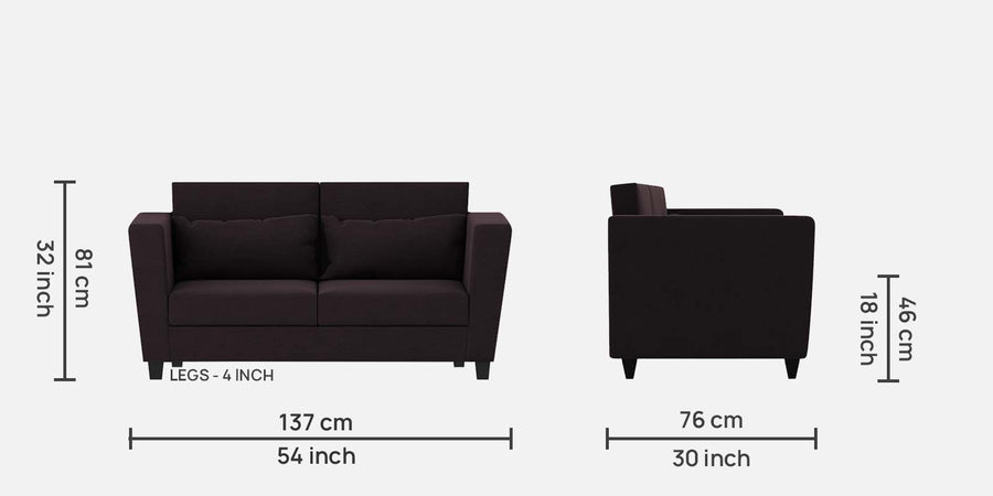 Tokyo Fabric 2 Seater Sofa In Cara Brown Colour - Febonic Living
