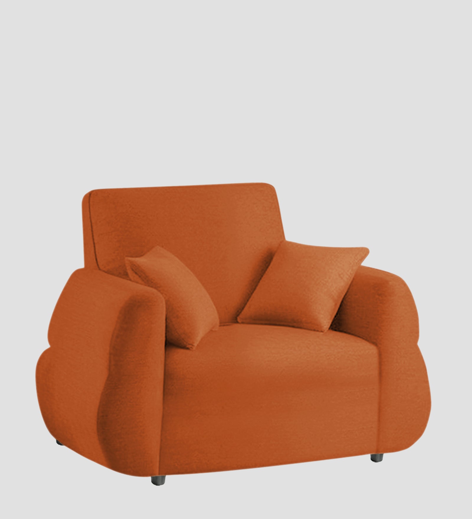 Jack Fabric 1 Seater Sofa In  Vivid Orange Colour - Febonic Living