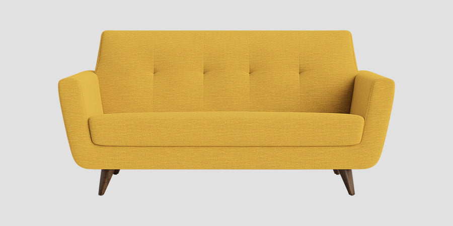 Jasmin Fabric 2 Seater Sofa In Bold Yellow Colour - Febonic Living