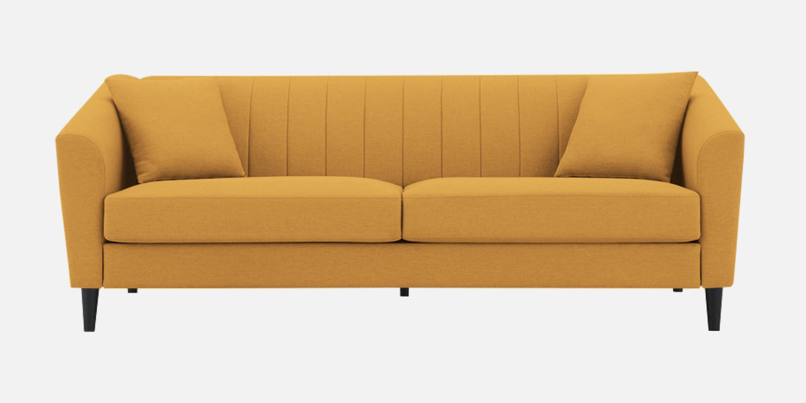 Polon Fabric 3 Seater Sofa In Blush Yellow Colour