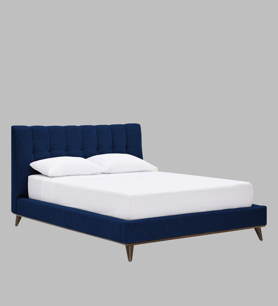 Jasmin Fabric Upholstered Queen Bed In Royal Blue Colour - Febonic Living