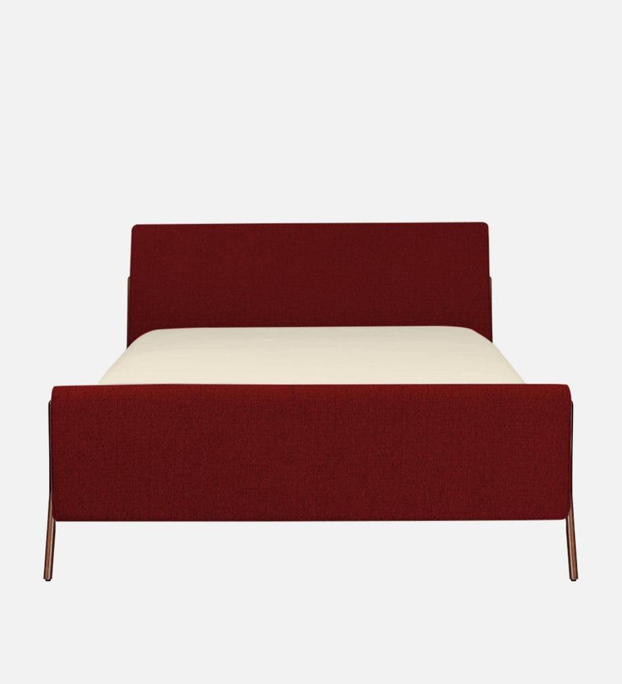 Catla Fabric Upholstered Queen Size Bed In Blood Maroon Colour - Febonic Living