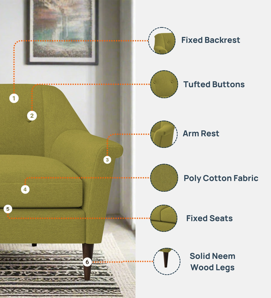 Homer Fabric 1 Seater Sofa In Rosy Brown Colour - Febonic Living
