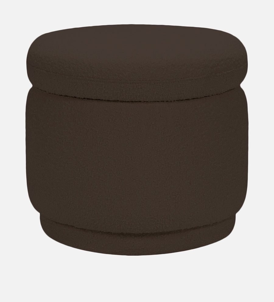 Noki Boucle Fabric Ottoman In Bringo Brown Colour With Storage - Febonic Living