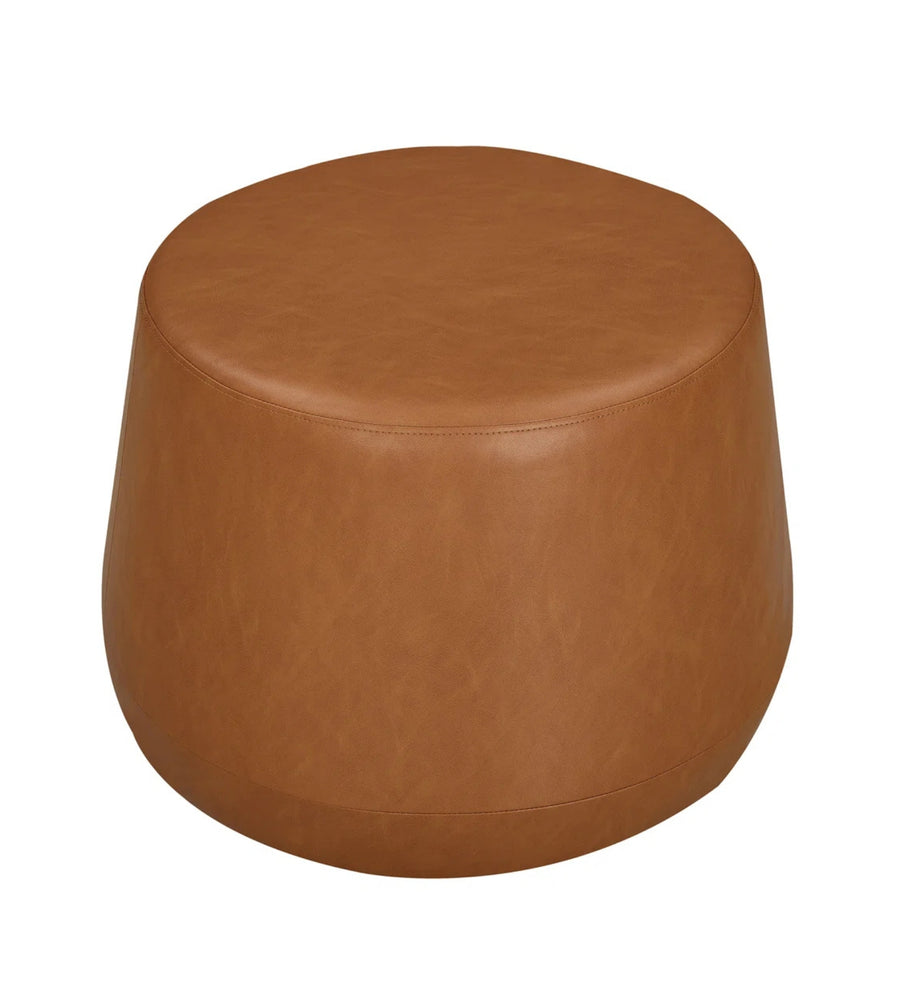 Grass Leatherette Pouffe In Cinnamon Brown Colour - Febonic Living