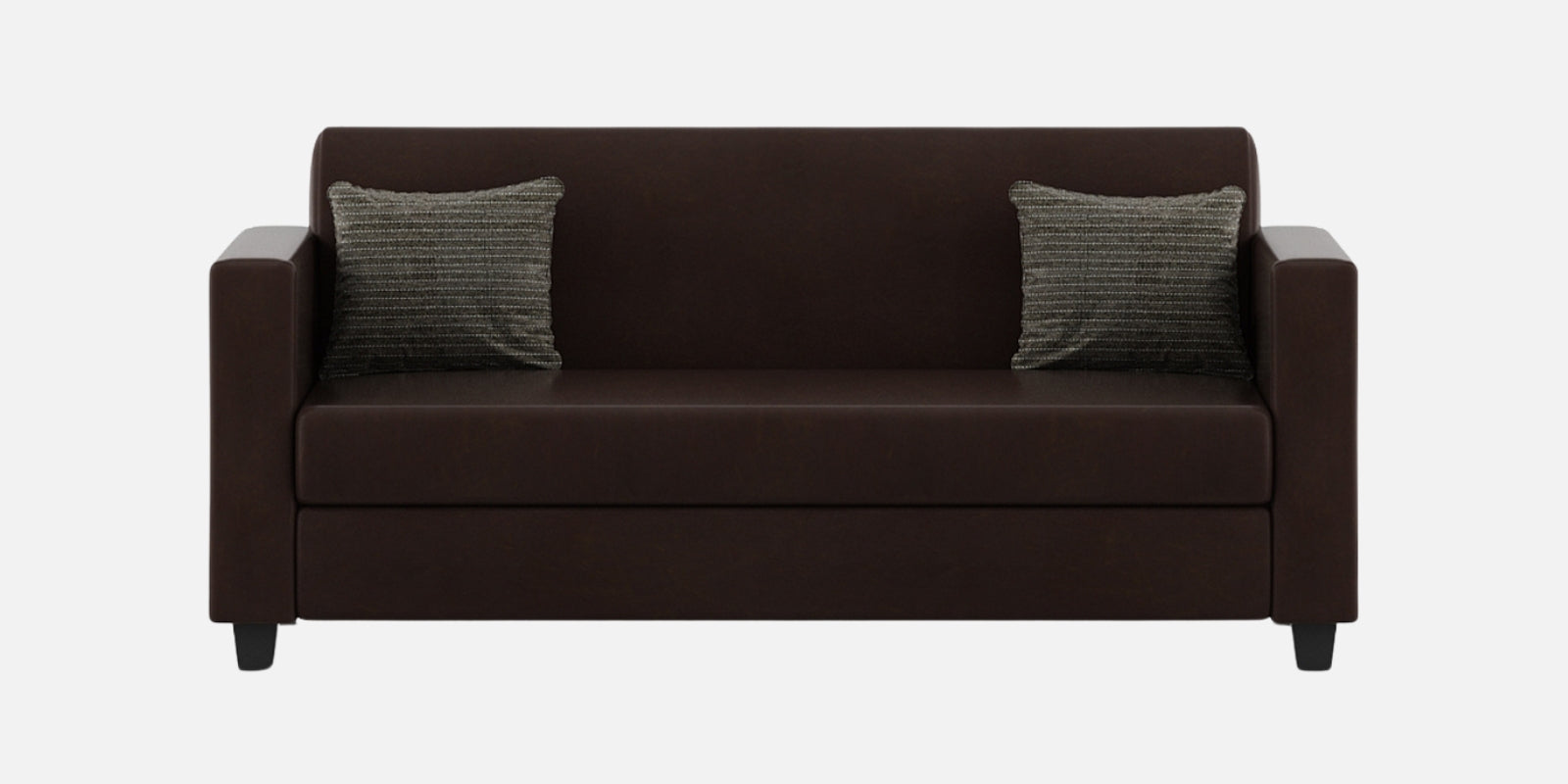 Baley Leatherette 3 Seater Sofa in Dark Brown Colour