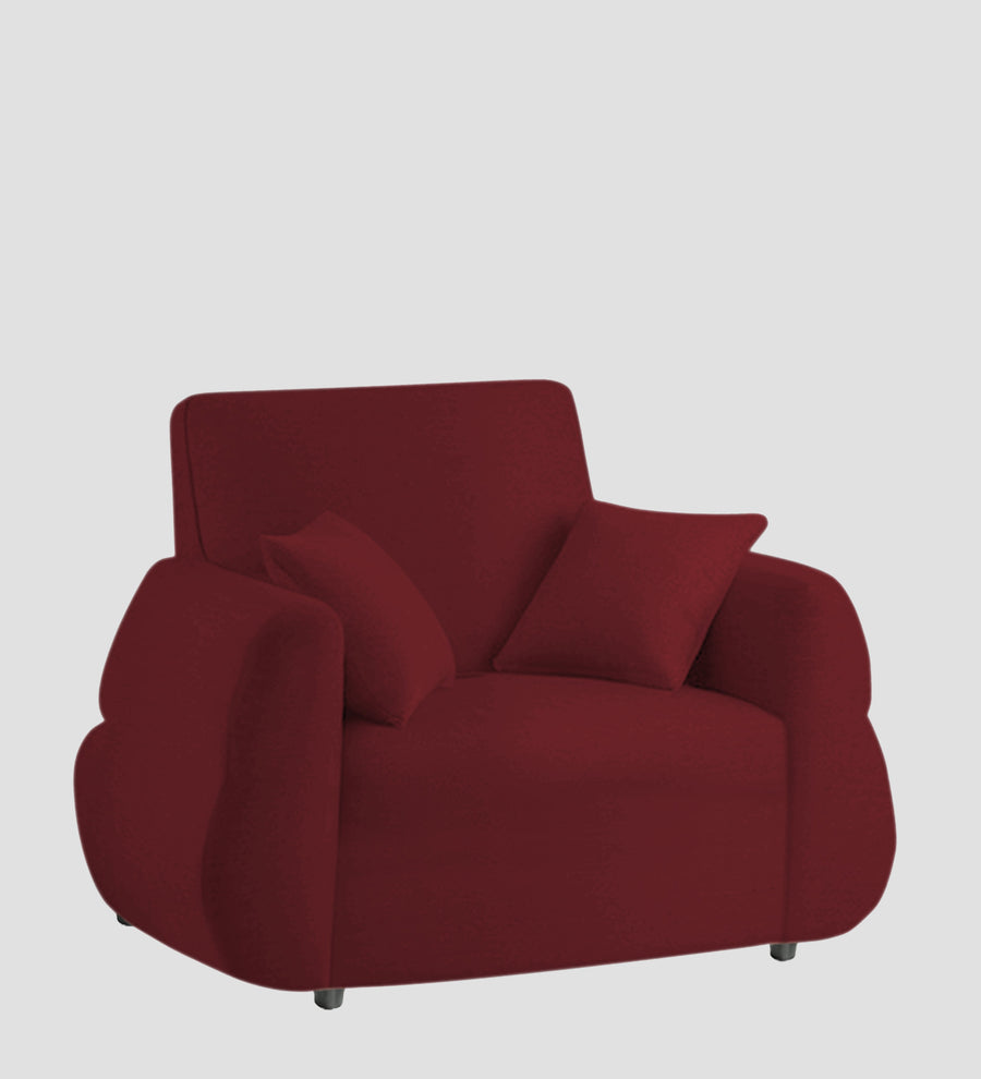 Jack Fabric 1 Seater Sofa In Blood Maroon Colour - Febonic Living