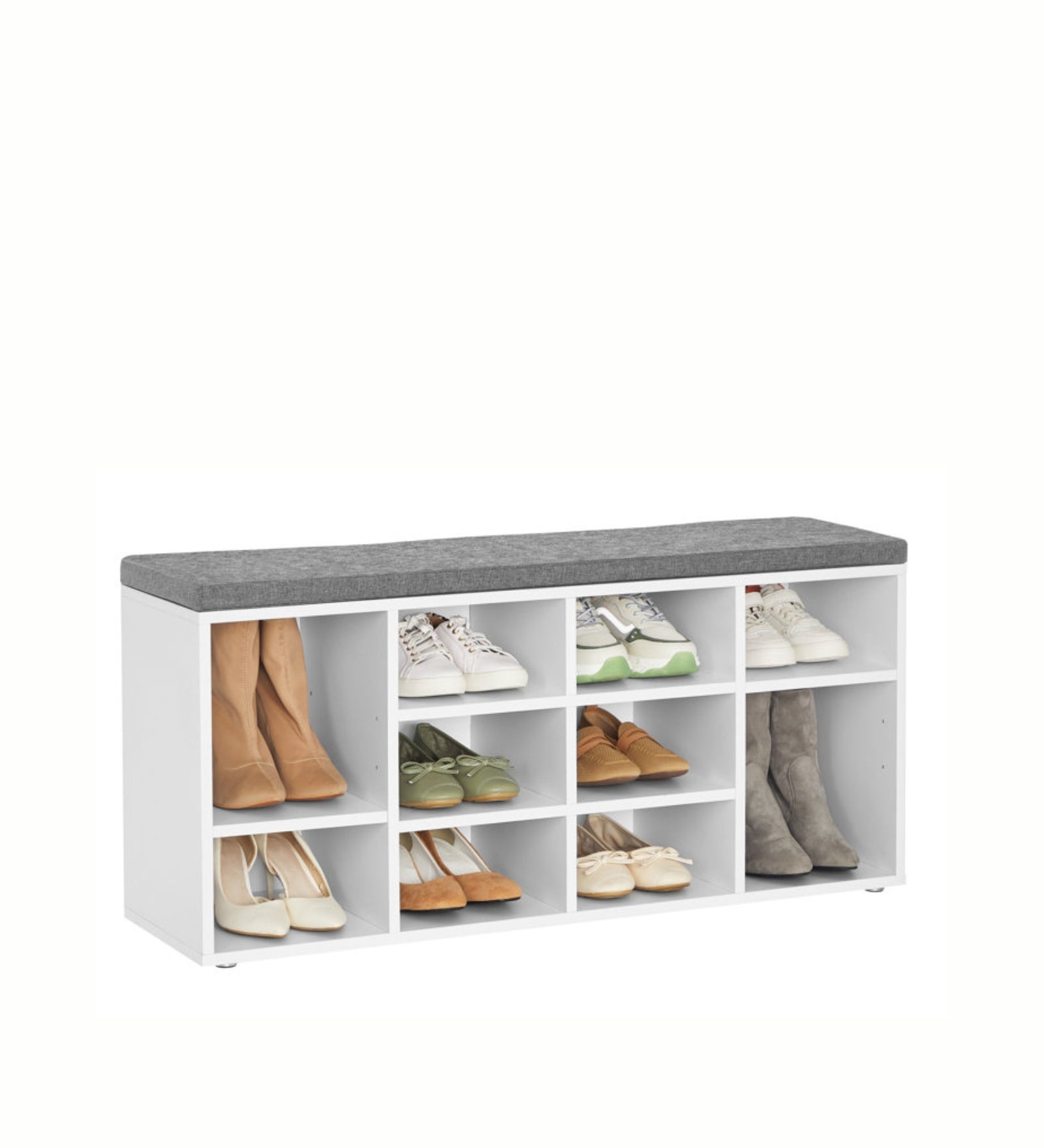 Soho Shoe Rack in Frosty White Finish