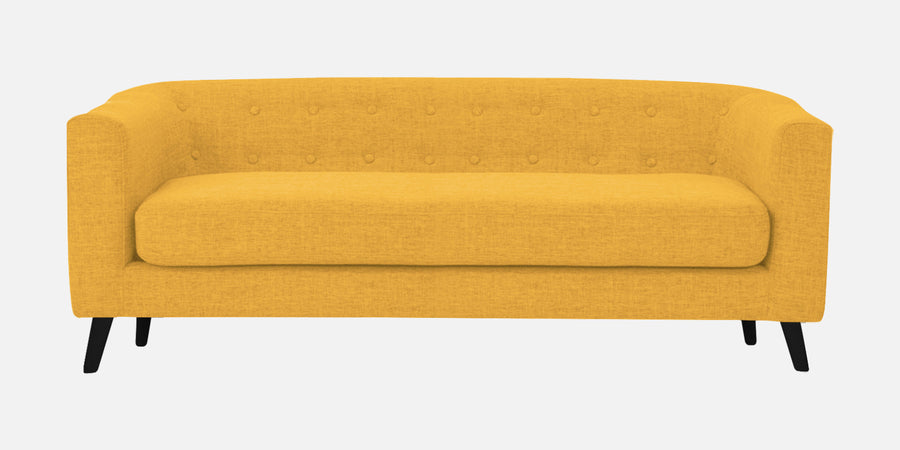 Casper Fabric 3 Seater Sofa In Bold Yellow Colour - Febonic Living