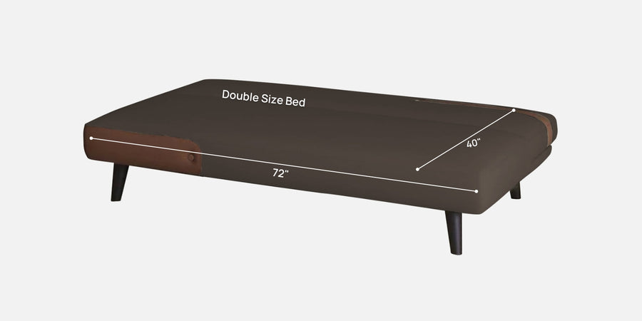 Vedan Fabric 3 Seater Convertible Sofa Cum Bed In Caspa Brown Colour - Febonic Living