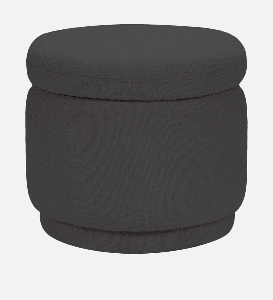 Noki Boucle Fabric Ottoman In Avio Grey Colour With Storage - Febonic Living