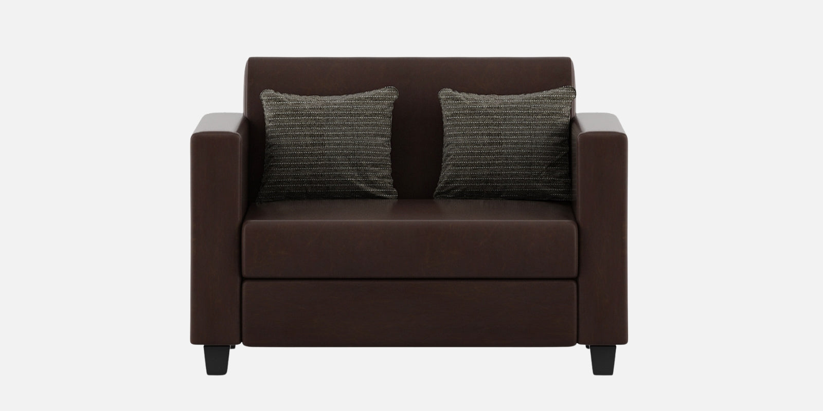 Baley Leatherette 2 Seater Sofa in Dark Brown Colour