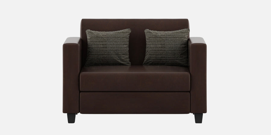 Baley Leatherette 2 Seater Sofa In Dark Brown Colour - Febonic Living