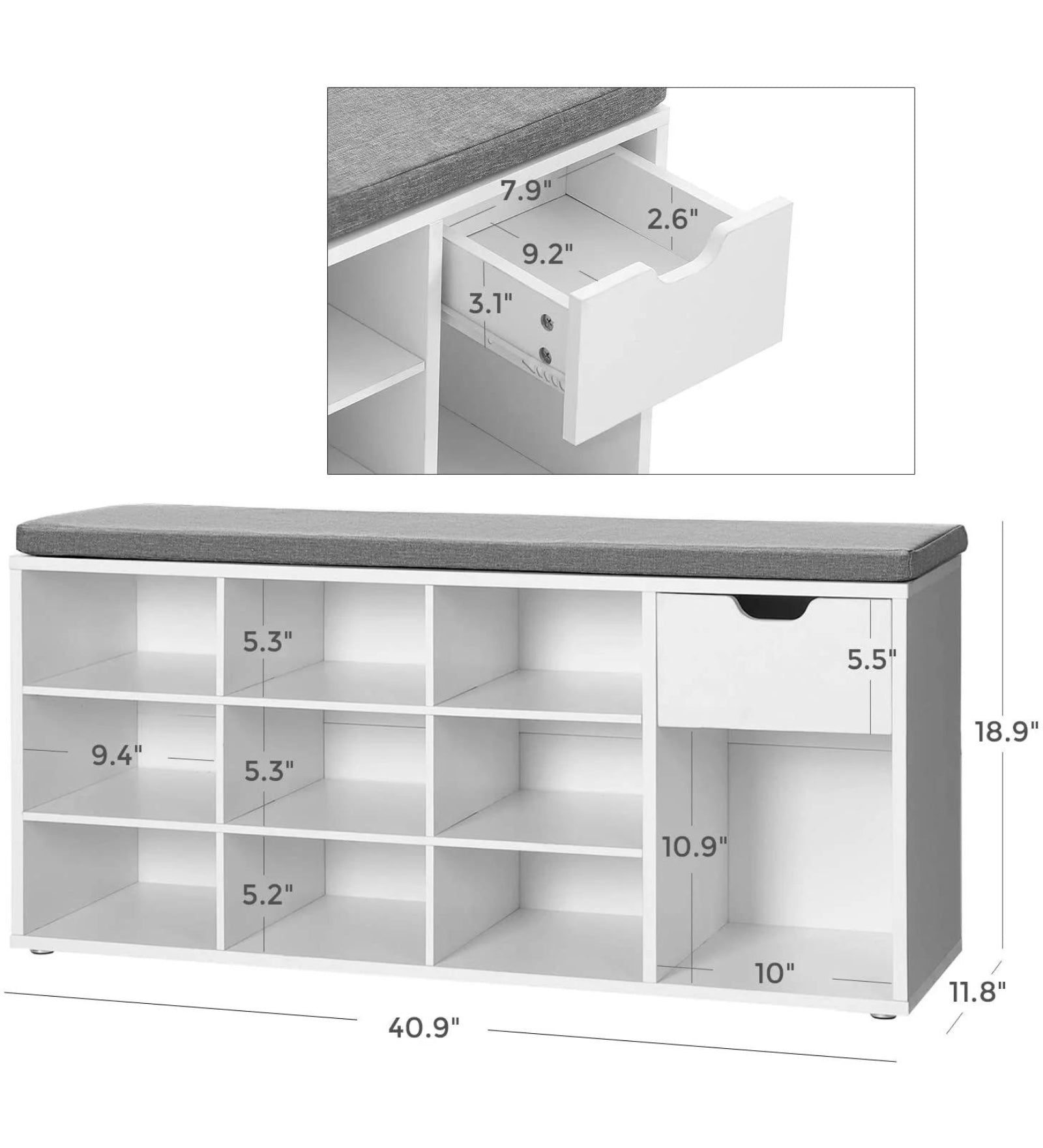 Kutty Shoe Rack in Frosty White Finish