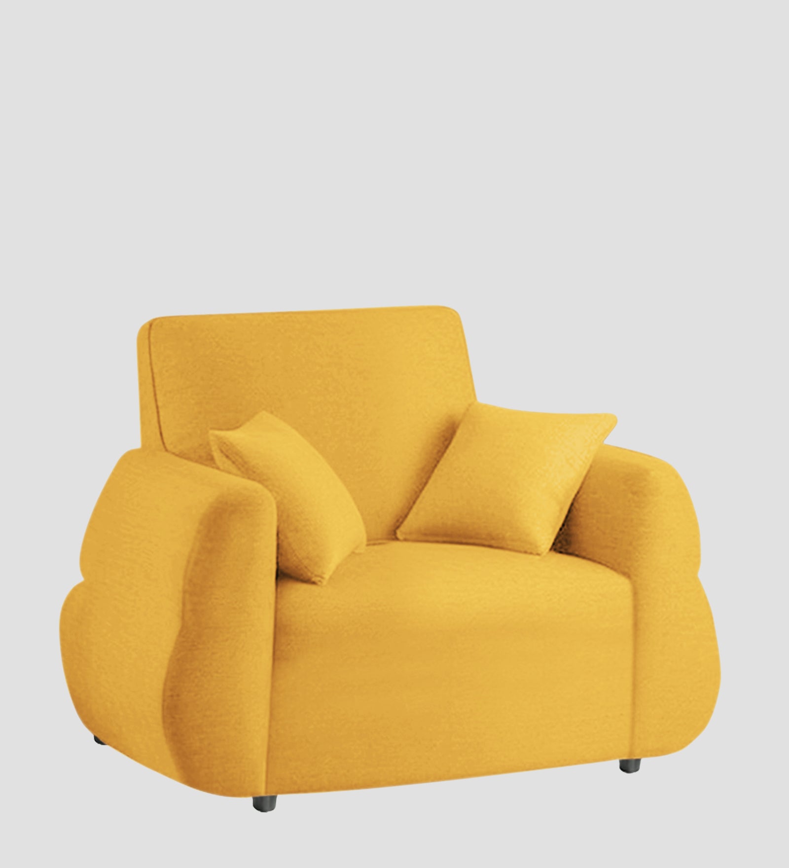 Jack Fabric 1 Seater Sofa In Bold Yellow Colour