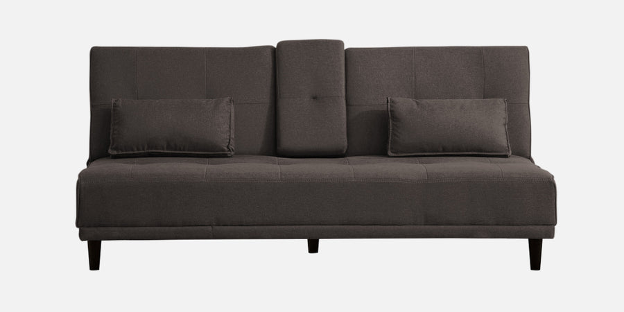 Jerry Fabric 3 Seater Convertible Sofa Cum Bed In Caspa Brown Colour - Febonic Living