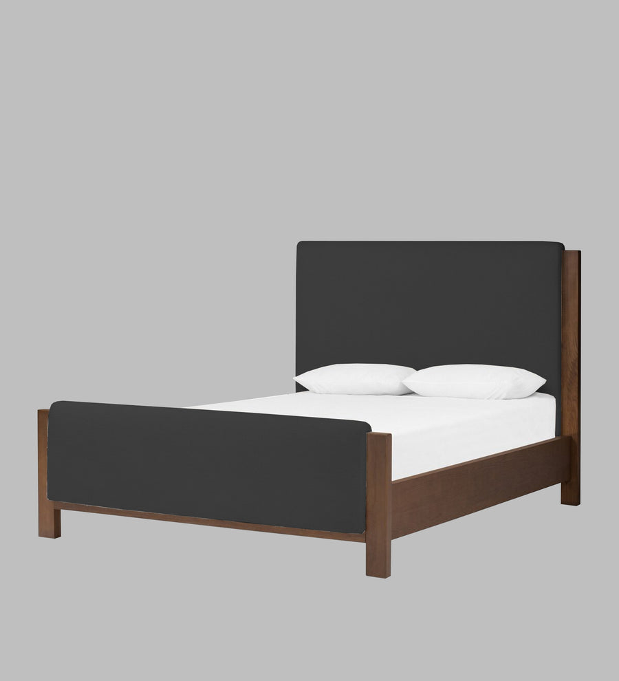Zoro Boucle Upholstered Queen Size Bed In Shadow Grey Colour - Febonic Living