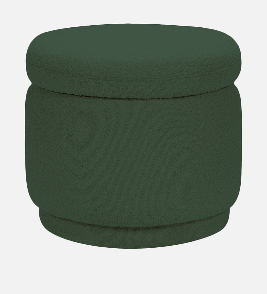 Noki Boucle Fabric Ottoman In Bottle Green Colour With Storage - Febonic Living