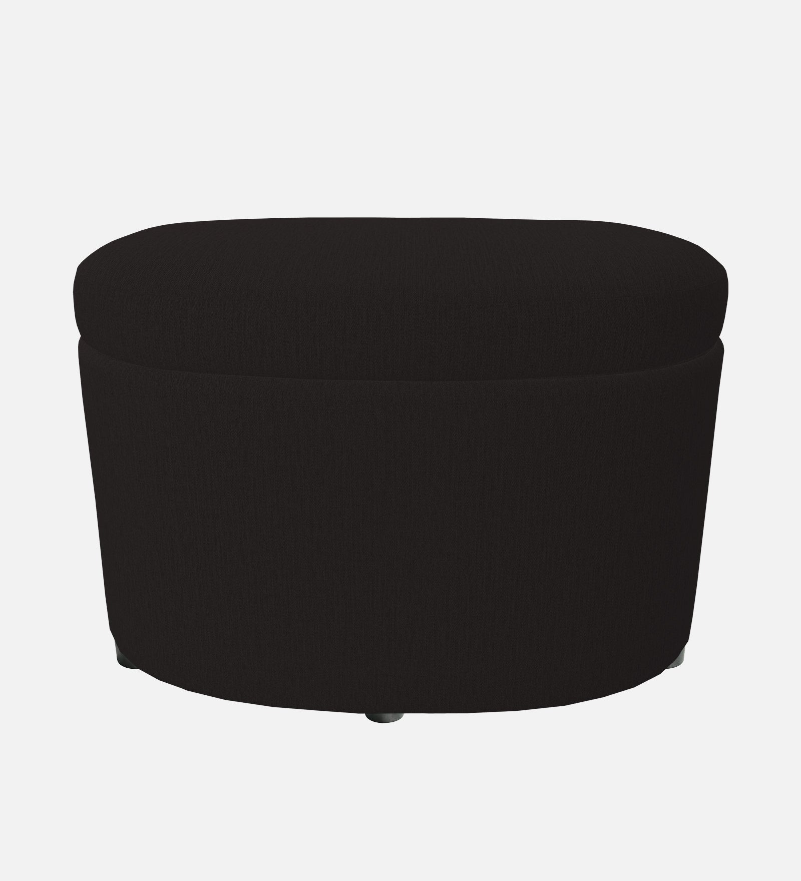 Ruggy Fabric Storage Ottoman in Zed Black Colour